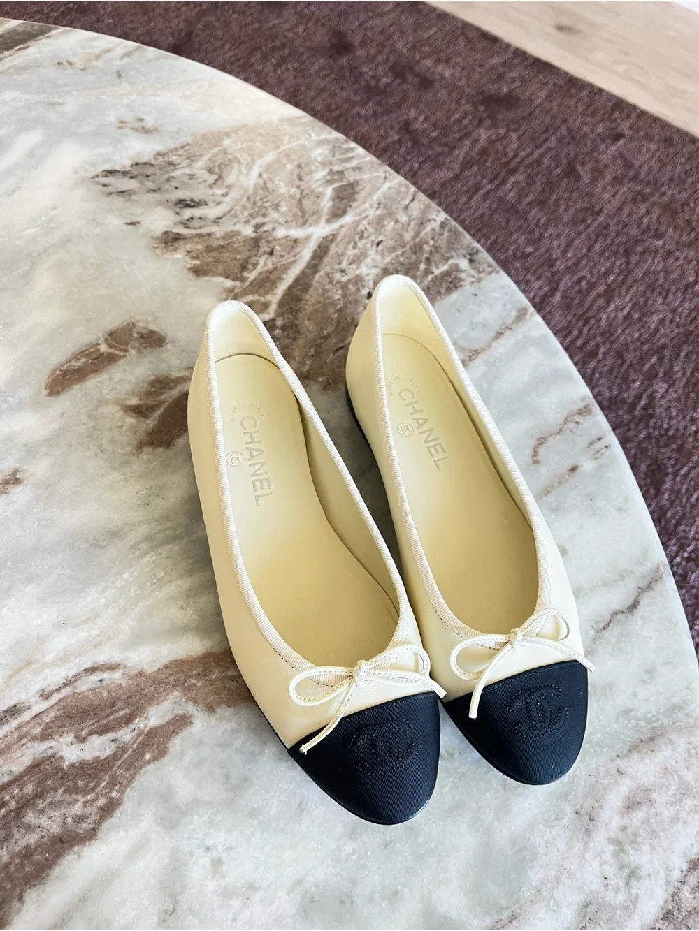 Chanel Authentic Ivory Ballet Flats Size 39 - Picture 4 of 15